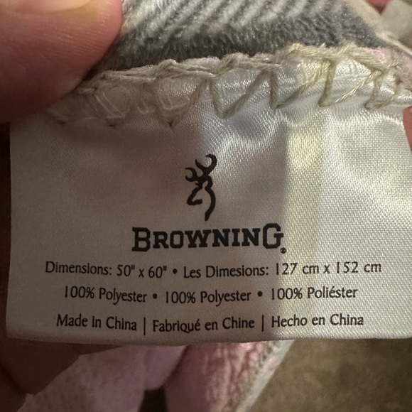 Girls pink and gray browning blanket - Picture 3 of 5